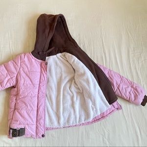 Pink puffer w/ fuzzy lining for 8-10 year olds